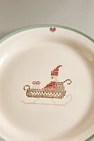 CHILDREN’S CHRISTMAS ELF STONEWARE SIDE PLATE