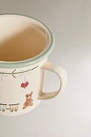 CHILDREN’S CHRISTMAS STONEWARE TRAIN MUG