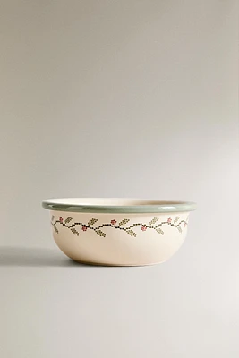 CHILDREN’S CHRISTMAS STONEWARE BOWL WITH STITCHING