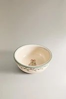 CHILDREN’S CHRISTMAS STONEWARE BOWL WITH STITCHING