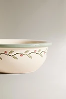 CHILDREN’S CHRISTMAS STONEWARE BOWL WITH STITCHING