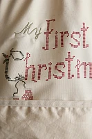 CHILDREN’S EMBROIDERED COTTON CHRISTMAS APRON