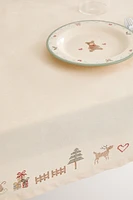 CHILDREN’S COTTON TABLECLOTH WITH CHRISTMAS BORDER