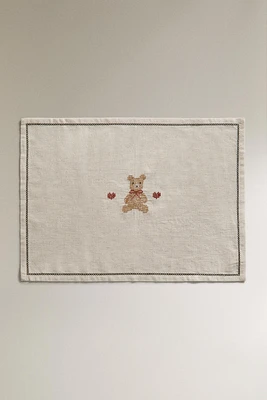 CHILDREN’S CHRISTMAS BEAR COTTON PLACEMAT