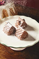 CHRISTMAS CAKE DISH WITH STAND AND CAKE LID