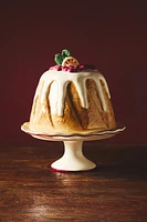 CHRISTMAS CAKE DISH WITH STAND AND CAKE LID