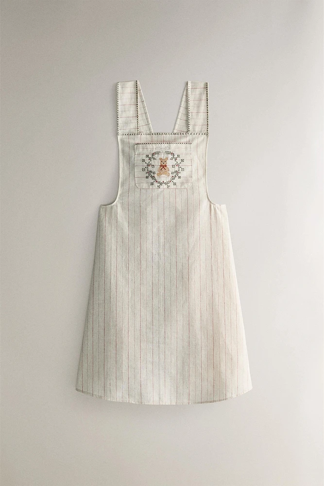 COTTON AND LINEN CHRISTMAS BEAR APRON