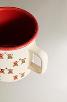 CHILDREN'S STONEWARE CHRISTMAS MOUSE MUG