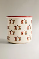 CHILDREN'S STONEWARE CHRISTMAS MOUSE MUG