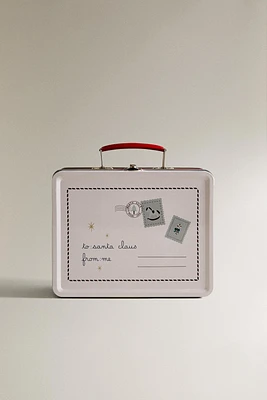 CHILDREN’S CHRISTMAS POSTCARD METAL BRIEFCASE