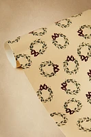 CHRISTMAS WREATH WRAPPING PAPER