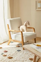 WOOD AND LINEN CHILDREN’S ARMCHAIR