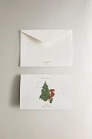 CHRISTMAS MOUSE FOLDING POSTCARD