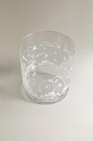 GLASS TUMBLER WITH CHRISTMAS PRINT TRANSFER