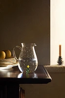 BOROSILICATE GLASS PITCHER WITH CHRISTMAS SNOWFLAKES