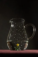 BOROSILICATE GLASS PITCHER WITH CHRISTMAS SNOWFLAKES