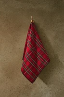 CHECK TARTAN WAFFLE-KNIT CHRISTMAS KITCHEN TOWELS (SET OF 2)