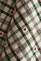 SET OF COTTON CHRISTMAS HEARTS KITCHEN TOWELS (SET OF 2)