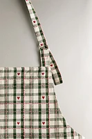 CHRISTMAS HEARTS COTTON APRON