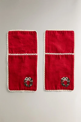 CHRISTMAS COTTON FLATWARE BAG