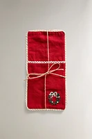 CHRISTMAS COTTON FLATWARE BAG