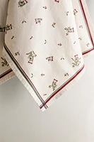 SET OF CHRISTMAS HOLLY PRINT KITCHEN TOWELS (SET OF 2)