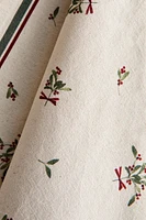 SET OF CHRISTMAS HOLLY PRINT KITCHEN TOWELS (SET OF 2)