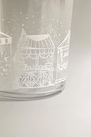 CHRISTMAS VILLAGE TRANSFER GLASS TUMBLER