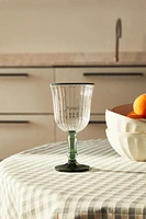 COLOURED RIM WINE GLASS