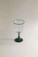 COLOURED RIM WINE GLASS