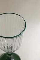 COLOURED RIM WINE GLASS