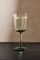 CHRISTMAS GLASS WITH ENGRAVED RIM