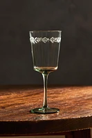 CHRISTMAS GLASS WITH ENGRAVED RIM