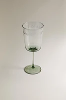 CHRISTMAS GLASS WITH ENGRAVED RIM