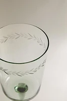 CHRISTMAS GLASS WITH ENGRAVED RIM