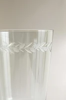 CHRISTMAS GLASS WITH ENGRAVED RIM