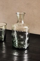 CHRISTMAS GLASS BOTTLE WITH ENGRAVED RIM