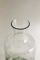 CHRISTMAS GLASS BOTTLE WITH ENGRAVED RIM