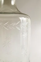 CHRISTMAS GLASS BOTTLE WITH ENGRAVED RIM