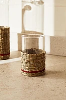 TUMBLER WITH RATTAN BASE