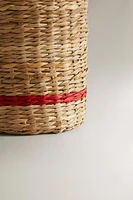 TUMBLER WITH RATTAN BASE