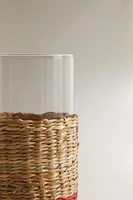 TUMBLER WITH RATTAN BASE