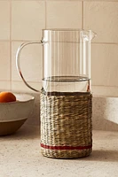 PITCHER WITH RATTAN BASE