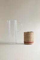 PITCHER WITH RATTAN BASE