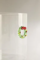 CHRISTMAS WREATH BOROSILICATE GLASS TUMBLER