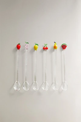 PACK OF GLASS FRUIT DESSERT SPOONS (PACK OF 6)