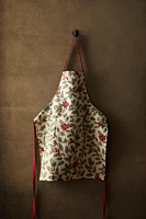 CHRISTMAS POINSETTIA JACQUARD KITCHEN APRON