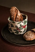 CHRISTMAS POINSETTIA JACQUARD BREAD BASKET