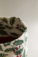 CHRISTMAS POINSETTIA JACQUARD BREAD BASKET