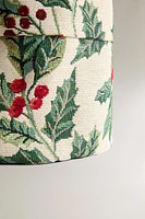 CHRISTMAS POINSETTIA JACQUARD BREAD BASKET